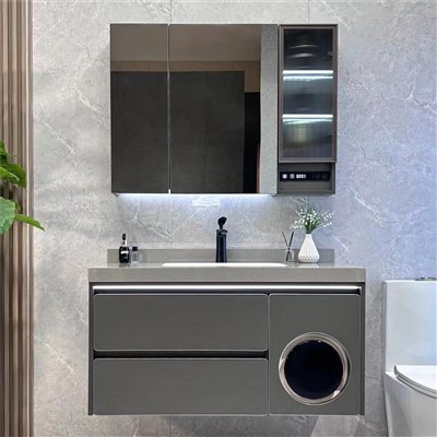 Тоалетна за баня от масивно дърво с пералня